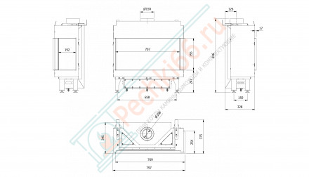 Газовый камин LEO/P/70/G20 (магистральный газ) (Kratki)