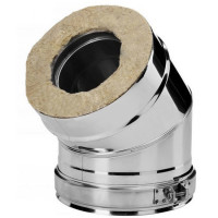 Отвод 15° V50R с изол (AISI-321/0,8-AISI-304/0,5) d-130/230 (Вулкан-Cerablanket)