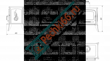 Чугунная печь-камин KOZA K7 (Kratki)