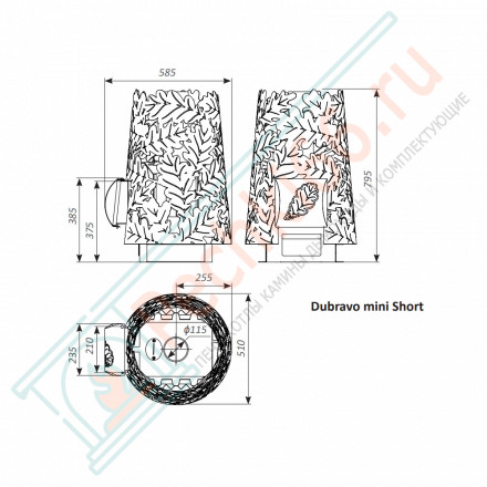 Печь для бани Dubravo mini Short (Grill’D)