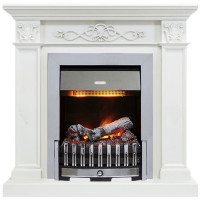 Электрический каминокомплект Verona - Белый дуб с очагом Danville Chrome FB2 (Dimplex)