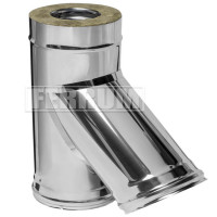 Сэндвич тройник 45° (НЕРЖ-430/0,5-НЕРЖ-430/0,5) d-130/200 (Ferrum GS) Сэндвич тройник 45° (НЕРЖ-430/0,5-НЕРЖ-430/0,5) d-130/200 (Ferrum GS)