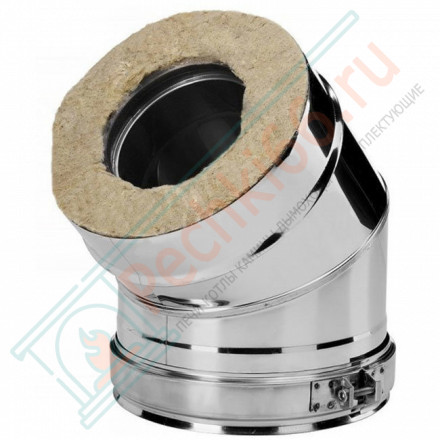 Отвод 15° V50R с изол (AISI-321/0,8-AISI-304/0,5) d-300/400 (Вулкан-Cerablanket)