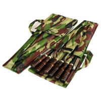 Набор шампуров в чехле L=50 см с деревянной ручкой, + таганок, 6 шт