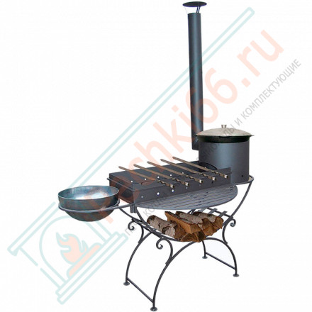 Мангал "Удачный" с печкой под казан 8л. (Везувий)