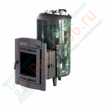 Печь для бани Атмосфера XL+, усиленная каменка, ламели "Змеевик" (ProMetall)