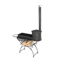 Мангал "Удачный" с печкой под казан 12л. (Везувий)