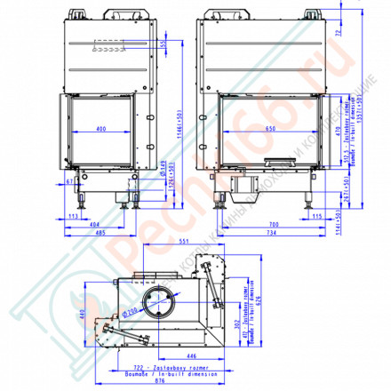 Каминная топка HEAT R/L 3G L 65.51.40.21 (Romotop)