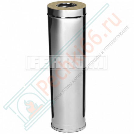 Сэндвич труба для дымохода L=1м (НЕРЖ-430/0,5-НЕРЖ-430/0,5) d-120/200 (Ferrum GS)