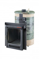 Дровяная банная печь Макси ПФ "Жадеит перенесённый рисунок + Окаменевшее дерево" (Ферингер)