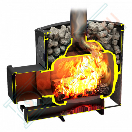 Печь для бани Былина-сетка 12 Ч Панорама (Теплодар)