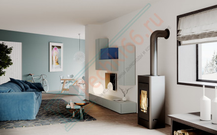 Печь-камин Solum, красная сталь (Defro-Home) 9кВт