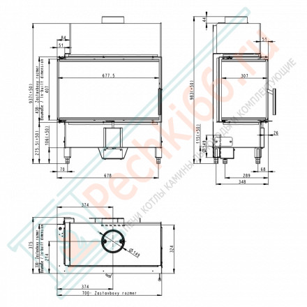Каминная топка HEAT R/L 2G S 70.44.33.23 (Romotop)