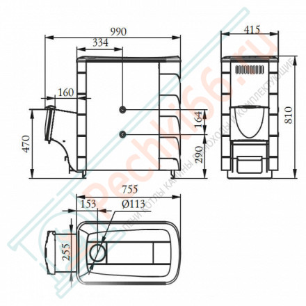 Печь для бани Тунгуска XXL 2013 Inox ДНС антрацит (T.M.F) до 24 м3