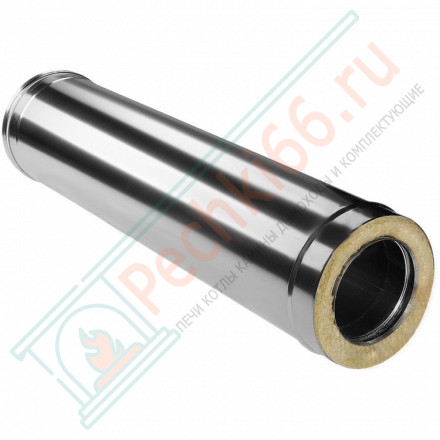 Сэндвич труба для дымохода L=1000 (НЕРЖ-321/0,8-НЕРЖ-439/0,5) d-300/380 (Дымок-Lux)