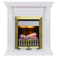 Каминокомплект Orlean - Белый дуб с очагом Danville Antique Brass FB2