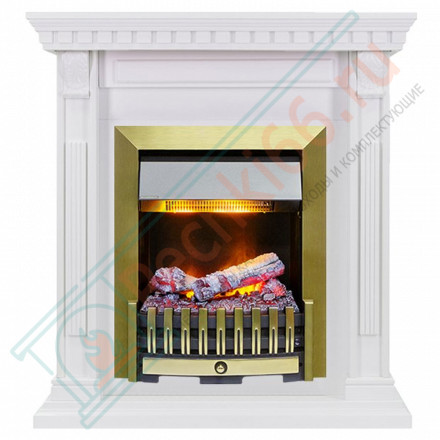 Каминокомплект Orlean - Белый дуб с очагом Danville Antique Brass FB2