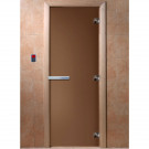 Дверь стеклянная для бани, бронза матовая 1900х700 (DoorWood)