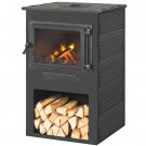 Печь-камин Панорама Антрацит с плитой (Этна)