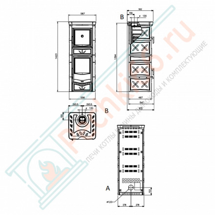 Печь-камин с духовкой Nicoletta Forno, цвет кремовый (La Nordica)