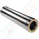 Сэндвич труба для дымохода L=1000 (НЕРЖ-321/0,5-НЕРЖ-439/0,5) d-130/210 (Дымок-Lux)