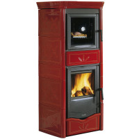 Печь-камин с духовкой Nicoletta Forno, цвет бордовый (La Nordica)