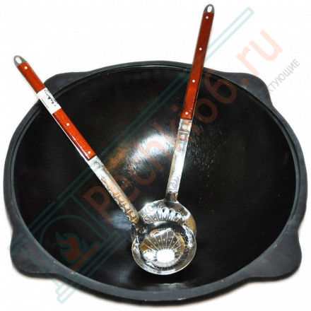 Узбекский чугунный казан круглое дно 30 л. без крышки (Наманган DAVR METALL)