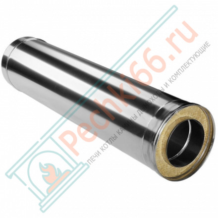 Сэндвич труба для дымохода L=1000 (НЕРЖ-321/0,5-НЕРЖ-439/0,5) d-180/260 (Дымок-Lux)