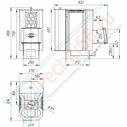 Печь для бани Сахара-10 ЛБ (2.0), с баком 33 л (Теплодар)