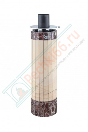 Дымоход - экономайзер Окаменевшее дерево перенесённый рисунок + Россо Леванте, d-115, L=1000 мм (Feringer)