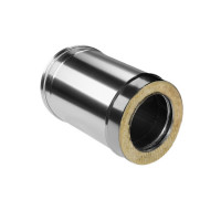 Сэндвич труба для дымохода L=250 (НЕРЖ-321/0,8-НЕРЖ-439/0,5) d-130/210 (Дымок-Lux)