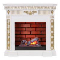 Электрический Каминокомплект Greece - Белый с золотом с очагом Cassette 400 NH