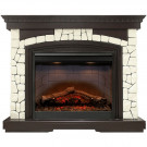 Электрический Каминокомплект Glasgow - Темный дуб/Белый (Высота 1080 мм) с очагом Cassette 400 NH