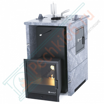 Печь для бани Анапа-М2 в трёхстороннем кожухе из талькохлорита (ИзиСтим)