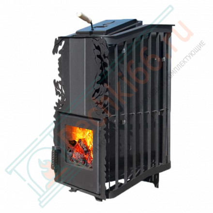 Печь банная Терма Каменка укороченная топка, панорама (Варвара)