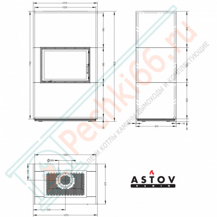 Печь-камин Aplit ПС 800 (Астов)