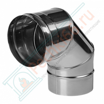 Отвод 90° без изол (НЕРЖ-321/0,8) d-180 (Дымок-Lux)