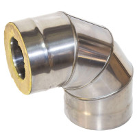 Сэндвич-отвод 90° (НЕРЖ-439/1,0-НЕРЖ-439/0,5) d-120/200 (УМК)