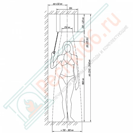 Обливное устройство КАСКАД 40 л, хохлома белый (Изистим)