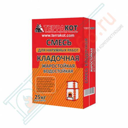 Смесь кладочная "Терракот" жаростойкая для наружных работ, 25 кг (Терракот)