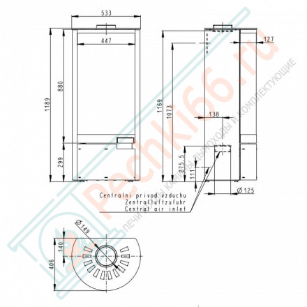 Печь-камин Belorado сталь (Romotop)