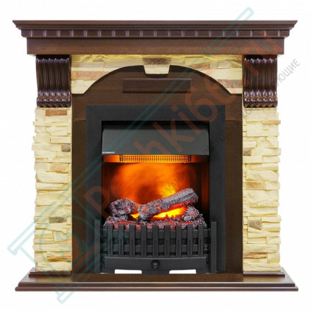 Электрокаминокомплект Dublin угловой - Темный дуб / Сланец с очагом Danville Black FB2