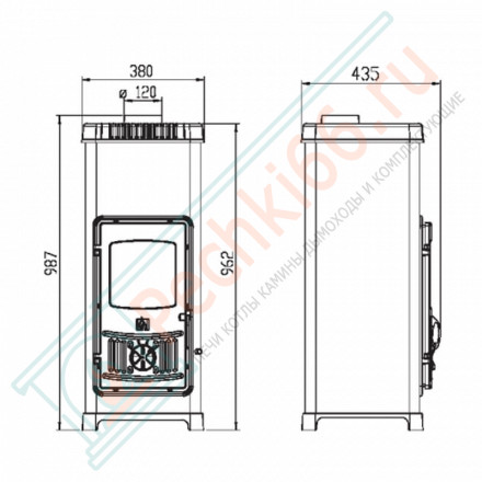 Чугунная печь Dora 10 N, черная (Plamen) до 180 м3