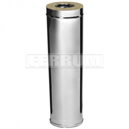 Сэндвич дымоход L=1м (НЕРЖ-430/1,0-НЕРЖ-430/0,5) d-115/200 (Ferrum HF Plus)