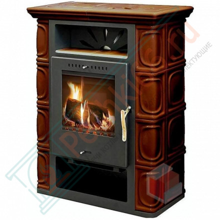 Печь-камин Borgholm keramik Top, Темно-коричневая (Thorma) до 165 м3