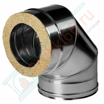 Отвод 90° с изол (НЕРЖ-321/0,8-НЕРЖ-439/0,5) d-180/260 (Дымок-Lux)